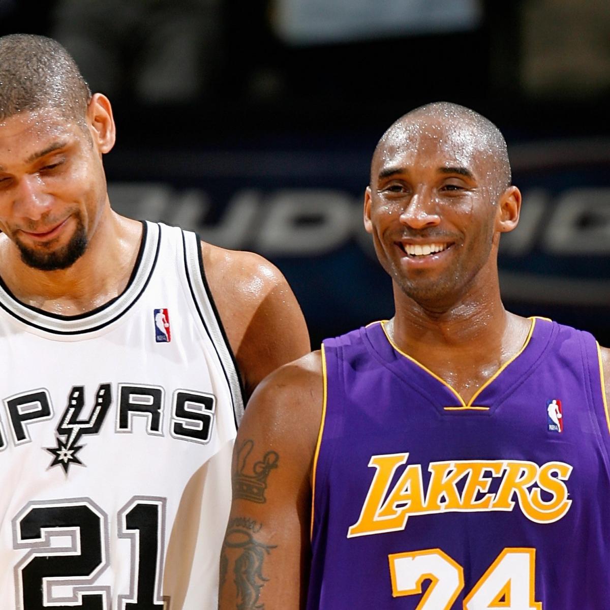 Kobe Bryant 'Jealous' of Tim Duncan and Gregg Popovich as NBA Marvels at Spurs Era ...1200 x 1200