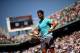 PARIS, FRANCE - MAY 31: Rafael Nadal of Spain prepares to serve during his men's singles match against Leonardo Mayer of Argentina on day seven of the French Open at Roland Garros on May 31, 2014 in Paris, France. (Photo by Matthias Hangst/Getty Images)