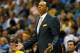 MEMPHIS, TN - MAY 27: Head coach Lionel Hollins of the Memphis Grizzlies reacts in the first half while taking on the San Antonio Spurs during Game Four of the Western Conference Finals of the 2013 NBA Playoffs at the FedExForum on May 27, 2013 in Memphis, Tennessee. NOTE TO USER: User expressly acknowledges and agrees that, by downloading and or using this photograph, User is consenting to the terms and conditions of the Getty Images License Agreement. (Photo by Kevin C. Cox/Getty Images)