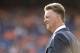 Netherlands head coach Louis van Gaal is seen prior to the international friendly soccer match between The Netherlands and Ghana at De Kuip stadium in Rotterdam, Netherlands, Saturday, May 31, 2014. (AP photo/Ermindo Armino)