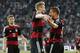 Germany's Thomas Mueller\, from left, Germany's Andre Schuerrle\ and Germany's Lukas Podoslki celebrate scoring during a friendly WCup preparation soccer match between Germany and Cameroon in Moenchengladbach, Germany, Monday, June 2, 2014. (AP Photo/Frank Augstein)