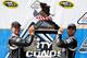 LONG POND, PA - JUNE 09: Jimmie Johnson, driver of the #48 Lowe's/Kobalt Tools Chevrolet, celebrates with his crew chief Chad Knaus in Victory Lane after winning the NASCAR Sprint Cup Series Party in the Poconos 400 at Pocono Raceway on June 9, 2013 in Long Pond, Pennsylvania. (Photo by Jared Wickerham/Getty Images)
