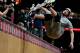 Bucky Lasek competes during the Skateboard Vert final at the X Games in Los Angeles, Saturday, July 30, 2011. Lasek won the bronze medal in the event. (AP Photo/Bret Hartman)