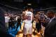 OKLAHOMA CITY, OK - MAY 31: Tim Duncan #21 of the San Antonio Spurs and Steven Adams #12 of the Oklahoma City Thunder after Game 6 of the Western Conference Finals during the 2014 NBA playoffs at Chesapeake Energy Arena on may 31, 2014 in Oklahoma City, Oklahoma. NOTE TO USER: User expressly acknowledges and agrees that, by downloading and/or using this photograph, user is consenting to the terms and conditions of the Getty Images License Agreement. Mandatory Copyright Notice: Copyright 2014 NBAE (Photo by Nathaniel S. Butler/NBAE via Getty Images)