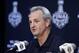 Los Angeles Kings head coach Darryl Sutter speaks during a news conference on Tuesday, June 3, 2014, in Los Angeles. The Kings play the New York Rangers in Game 1 of the NHL Stanley Cup Final hockey series Wednesday. (AP Photo/Jae C. Hong)