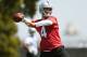 ALAMEDA, CA - MAY 16: Derek Carr #4 of the Oakland Raiders participates in drills during Rookie Minicamp on May 16, 2014 in Alameda, California. (Photo by Thearon W. Henderson/Getty Images)