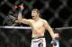 Dec 15, 2012; Las Vegas, NV, USA; Rookie Rustam Khabilov celebrates his win over Vinc Pichel (not pictured) during their lightweight undercard bout in the Ultimate Fighter Finale at The Joint at the Hard Rock Hotel and Casino. Khabilov defeated Pichel by KO. Mandatory Credit: Josh Holmberg-USA TODAY Sports