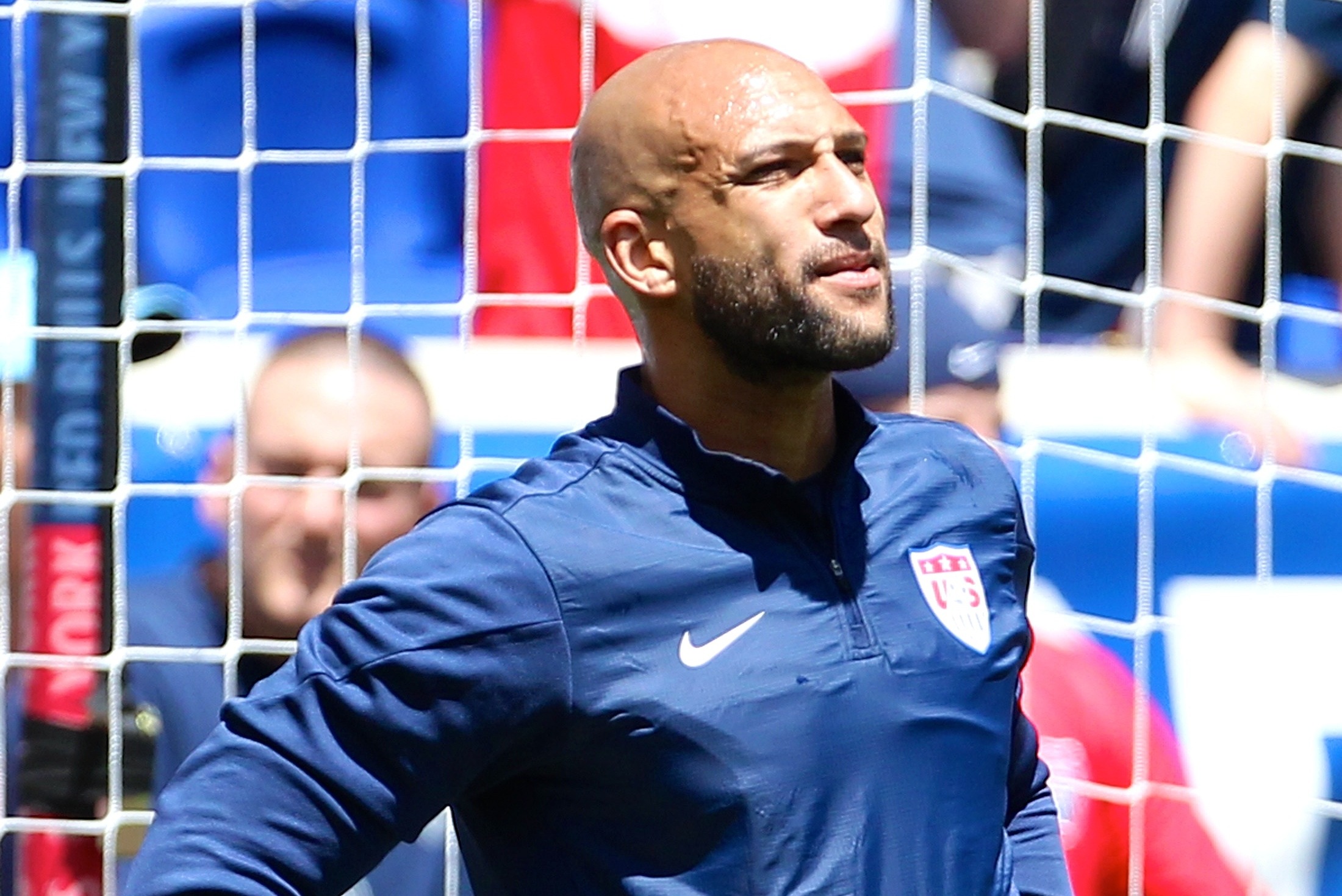 Tim Howard U.S. Men's National Team Autographed White Collared Nike Jersey  with USA Inscription