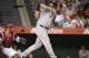 Chicago White Sox's Adam Dunn hits a two-run home run during the ninth inning of a baseball game against the Los Angeles Angels on Friday, June 6, 2014, in Anaheim, Calif. The Angels won 8-4. (AP Photo/Jae C. Hong)