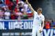 HARRISON, NJ - JUNE 01: Geoff Cameron #20 of United States salutes the fans after an international friendly match against Turkey at Red Bull Arena on June 1, 2014 in Harrison, New Jersey.The United States defeated Turkey 2-1. (Photo by Elsa/Getty Images)