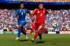 LANDOVER, MD - JUNE 07: Jordi Alba of Spain duels for the ball with Molina Milton of El Salvador during an international friendly match between El Salvador and Spain at FedExField on June 7, 2014 in Landover, Maryland. (Photo by David Ramos/Getty Images)