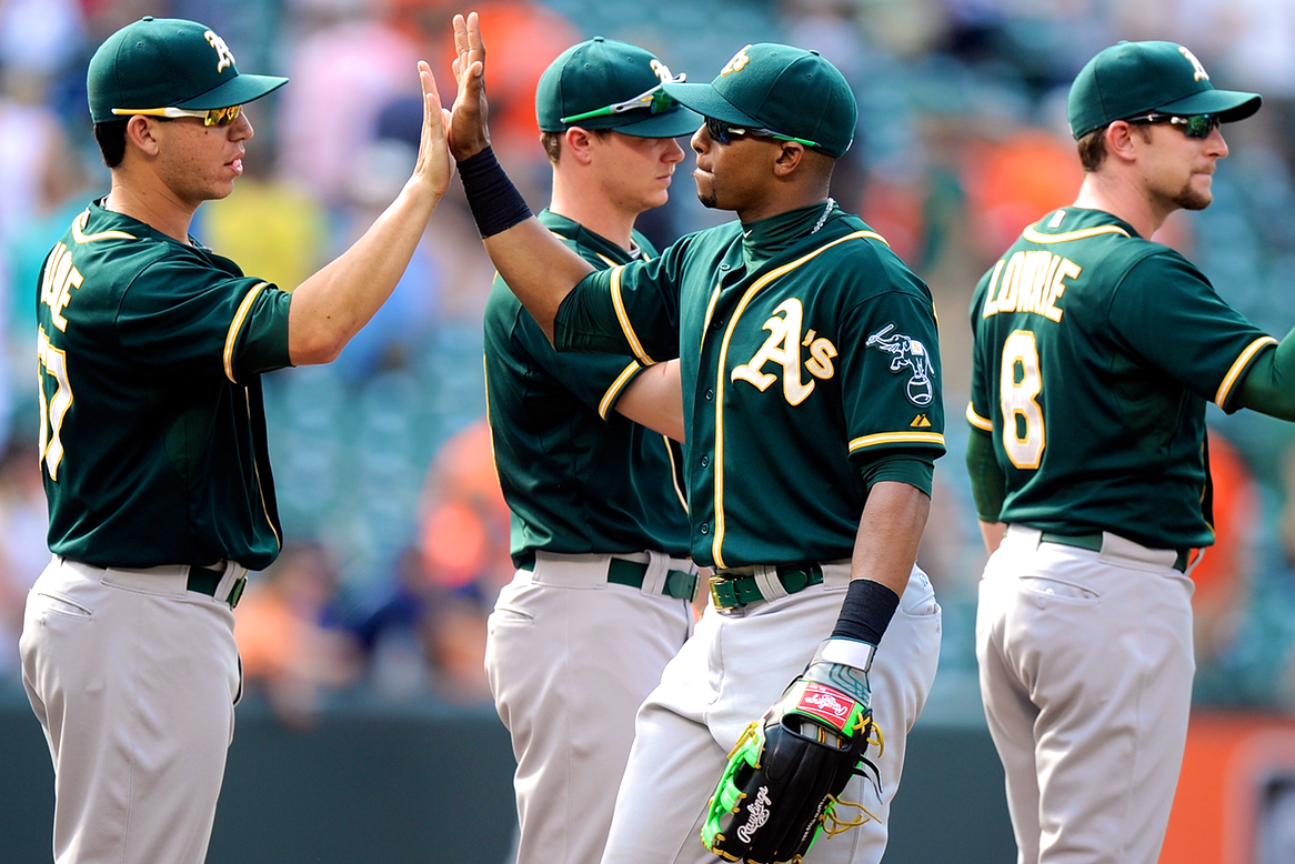 In this July 23, 2014 file photo, Oakland Athletics' Yoenis