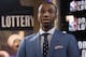 Top NBA draft prospect Andrew Wiggins of Kansas prepares for an interview during the NBA draft lottery in New York, Tuesday, May 20, 2014. (AP Photo/Kathy Willens)