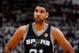 MIAMI, FL - JUNE 12: Tim Duncan #21 of the San Antonio Spurs isolated during Game Four of the 2014 NBA Finals at American Airlines Arena in Miami, Florida on June 12, 2014. NOTE TO USER: User expressly acknowledges and agrees that, by downloading and or using this photograph, User is consenting to the terms and conditions of the Getty Images License Agreement. Mandatory Copyright Notice: Copyright 2014 NBAE (Photo by Nathaniel S. Butler/NBAE via Getty Images)