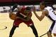 SAN ANTONIO, TX - JUNE 5: LeBron James #6 of the Miami Heat holds the ball away from Kawhi Leonard #2 of the San Antonio Spurs in Game One of the 2014 NBA Finals at the AT&T Center on June 5, 2014 in San Antonio, Texas. NOTE TO USER: User expressly acknowledges and agrees that, by downloading and/or using this photograph, user is consenting to the terms and conditions of the Getty Images License Agreement. (Photo by Chris Covatta/Getty Images)
