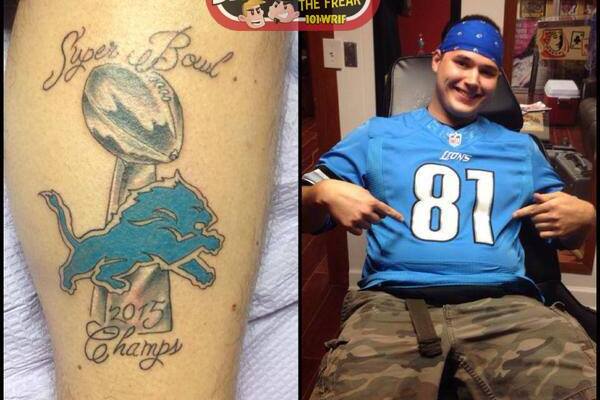 Lions Fan Gets 'Super Bowl 2015 Champs' and Lombardi Trophy Tattooed on Leg, News, Scores, Highlights, Stats, and Rumors