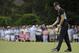 Martin Kaymer, of Germany, reacts after missing a putt on the ninth hole during the second round of the U.S. Open golf tournament in Pinehurst, N.C., Friday, June 13, 2014. (AP Photo/Chuck Burton)