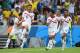 FORTALEZA, BRAZIL - JUNE 14: Oscar Duarte of Costa Rica (2nd L) celebrates scoring his team's second goal with teammates during the 2014 FIFA World Cup Brazil Group D match between Uruguay and Costa Rica at Castelao on June 14, 2014 in Fortaleza, Brazil. (Photo by Laurence Griffiths/Getty Images)