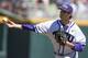 TCU pitcher Preston Morrison delivers against Texas Tech in the fifth inning of an NCAA baseball College World Series game in Omaha, Neb., Sunday, June 15, 2014. (AP Photo/Nati Harnik)