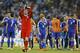 Bosnia's goalkeeper Asmir Begovic (1) applauds spectators following their 2-1 loss to Argentina during a group F World Cup soccer match at the Maracana Stadium in Rio de Janeiro, Brazil, Sunday, June 15, 2014. (AP Photo/Kirsty Wigglesworth)