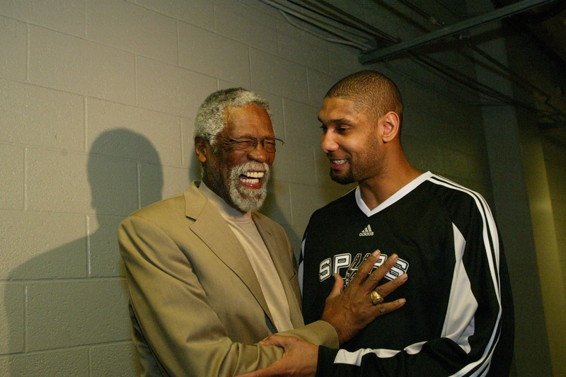 Bill Russell: Tim Duncan 'Right Up There at the Top' Among All-Time Big Men