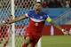 United States' Clint Dempsey celebrates after scoring the opening goal during the group G World Cup soccer match between Ghana and the United States at the Arena das Dunas in Natal, Brazil, Monday, June 16, 2014. (AP Photo/Ricardo Mazalan)