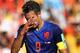 PORTO ALEGRE, BRAZIL - JUNE 18: Robin van Persie of the Netherlands reacts during the 2014 FIFA World Cup Brazil Group B match between Australia and Netherlands at Estadio Beira-Rio on June 18, 2014 in Porto Alegre, Brazil. (Photo by Cameron Spencer/Getty Images)