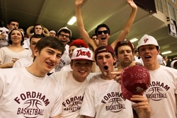 Feb 16, 2013; Bronx, NY, USA; Fordham Rams fans cheer against the Butler Bulldogs during the first half at Rose Hill Gym. Mandatory Credit: Debby Wong-USA TODAY Sports