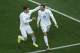 England's Wayne Rooney, right, celebrates with teammate Ross Barkley after scoring his side's first goal during the group D World Cup soccer match between Uruguay and England at the Itaquerao Stadium in Sao Paulo, Brazil, Thursday, June 19, 2014. (AP Photo/Michael Sohn)