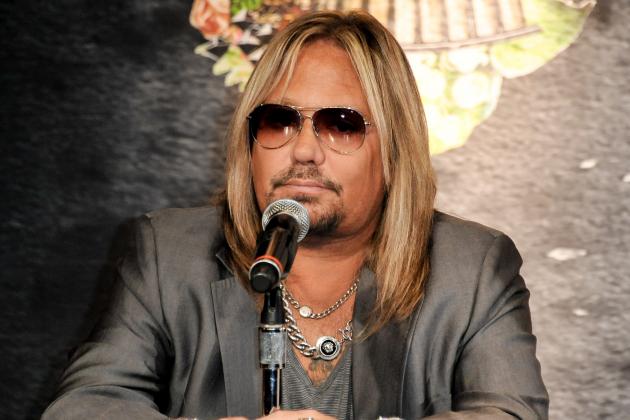 Vince Neil seen at Motley Crue Press Conference, Tuesday, Jan. 28, 2014, in Los Angeles. (Photo by Richard Shotwell/Invision/AP)