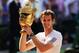 LONDON, ENGLAND - JULY 07: Andy Murray of Great Britain poses with the Gentlemen's Singles Trophy following his victory in the Gentlemen's Singles Final match against Novak Djokovic of Serbia on day thirteen of the Wimbledon Lawn Tennis Championships at the All England Lawn Tennis and Croquet Club on July 7, 2013 in London, England. (Photo by Julian Finney/Getty Images)