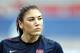 BOCA RATON, FL - FEBRUARY 08: Hope Solo #1 of the United States warms up prior to playing against Russia at FAU Stadium on February 8, 2014 in Boca Raton, Florida. The United States defeated Russia 7-0. (Photo by Marc Serota/Getty Images)