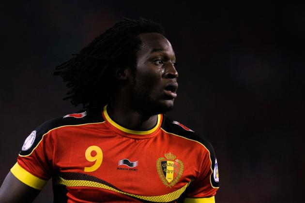 BRUSSELS, BELGIUM - OCTOBER 15: Romelu Lukaku of Belgium in action during the FIFA 2014 World Cup Qualifying Group A match between Belgium and Wales at King Baudouin Stadium on October 15, 2013 in Brussels, Belgium. (Photo by Dean Mouhtaropoulos/Getty Images)