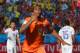 SAO PAULO, BRAZIL - JUNE 23: Leroy Fer of the Netherlands celebrates scoring his team's first goal during the 2014 FIFA World Cup Brazil Group B match between the Netherlands and Chile at Arena de Sao Paulo on June 23, 2014 in Sao Paulo, Brazil. (Photo by Dean Mouhtaropoulos/Getty Images)