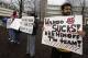Akshai Singh protests against the use of Chief Wahoo by the Cleveland Indians before a baseball game between the Minnesota Twins and the Cleveland Indians, Friday, April 4, 2014, in Cleveland. (AP Photo/Tony Dejak)