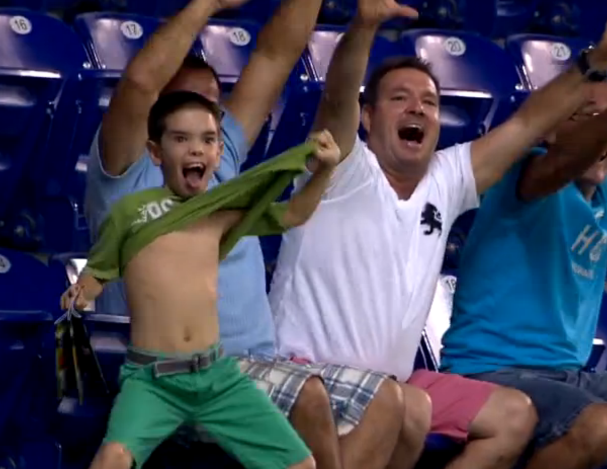 The dancing Miami Marlins kid is back