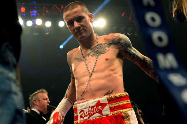 GLASGOW, SCOTLAND - MARCH 1 : Boxer Ricky Burns  during the WBO World Lightweight Championship Boxing match at the Glasgow SECC on March 1 2014 in Glasgow, Scotland. (Photo by Mark Runnacles/Getty Images)