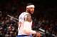 NEW YORK, NY - APRIL 02: Carmelo Anthony #7 of the New York Knicks during a game against the Brooklyn Nets at Madison Square Garden in New York City on April 02, 2014. NOTE TO USER: User expressly acknowledges and agrees that, by downloading and or using this photograph, User is consenting to the terms and conditions of the Getty Images License Agreement. Mandatory Copyright Notice: Copyright 2014 NBAE (Photo by Nathaniel S. Butler/NBAE via Getty Images)