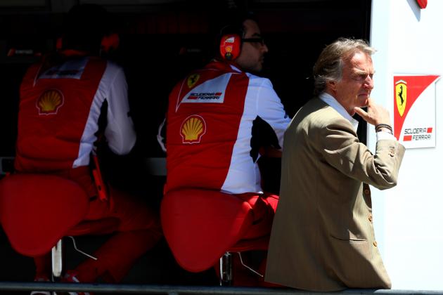 MONTMELO, SPAIN - MAY 09:  Ferrari Chairman Luca Cordero di Montezemolo looks on in the pit lane during practice ahead of the Spanish F1 Grand Prix at Circuit de Catalunya on May 9, 2014 in Montmelo, Spain.  (Photo by Paul Gilham/Getty Images)
