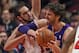 CHICAGO, IL - JANUARY 20: Joakim Noah #13 of the Chicago Bulls pressures Pau Gasol #16 of the Los Angeles Lakers at the United Center on January 20, 2014 in Chicago, Illinois. The Bulls defeated the Lakers 102-100 in overtime. NOTE TO USER: User expressly acknowledges and agrees that, by downloading and or using this photograph, User is consenting to the terms and conditions of the Getty Images License Agreement. (Photo by Jonathan Daniel/Getty Images)