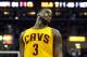 Apr 12, 2014; Cleveland, OH, USA; Cleveland Cavaliers guard Dion Waiters (3) reacts in the second quarter against the Brooklyn Nets at Quicken Loans Arena. Mandatory Credit: David Richard-USA TODAY Sports