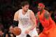LOS ANGELES, CA - DECEMBER 25: Pau Gasol #16 of the Los Angeles Lakers posts up Carmelo Anthony #7 of the New York Knicks during the NBA game at Staples Center on December 25, 2012 in Los Angeles, California. The Lakers defeated the Knicks 100-94. NOTE TO USER: User expressly acknowledges and agrees that, by downloading and or using this photograph, User is consenting to the terms and conditions of the Getty Images License Agreement. (Photo by Victor Decolongon/Getty Images)