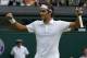 Roger Federer of Switzerland celebrates as he defeats Stan Wawrinka of Switzerland in their men's singles quarterfinal match at the All England Lawn Tennis Championships in Wimbledon, London, Wednesday, July 2, 2014. (AP Photo/Pavel Golovkin)
