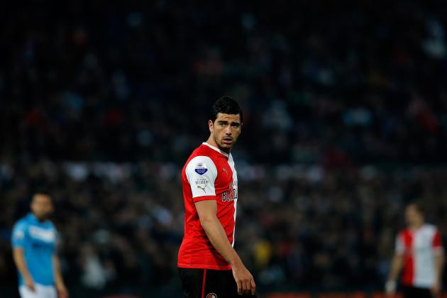 ROTTERDAM, NETHERLANDS - APRIL 05: Graziano Pelle of Feyenoord reacts to a missed chance during the Eredivisie match between Feyenoord and VVV Venlo at De Kuip on April 5, 2013 in Rotterdam, Netherlands. (Photo by Dean Mouhtaropoulos/Getty Images)