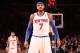 NEW YORK, NY - JANUARY 9: Carmelo Anthony #7 of the New York Knicks reacts during the game against the Miami Heat during a game at Madison Square Garden in New York City on January 9, 2014. NOTE TO USER: User expressly acknowledges and agrees that, by downloading and or using this photograph, User is consenting to the terms and conditions of the Getty Images License Agreement. Mandatory Copyright Notice: Copyright 2014 NBAE (Photo by Nathaniel S. Butler/NBAE via Getty Images)