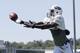 New York Jets wide receiver Stephen Hill reaches for a pass during NFL football practice in Florham Park, N.J., Wednesday, Sept. 4, 2013. (AP Photo/Mel Evans)