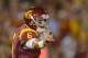 Southern California quarterback Cody Kessler gestures during the first half of an NCAA college football game against UCLA, Saturday, Nov. 30, 2013, in Los Angeles. (AP Photo/Mark J. Terrill)