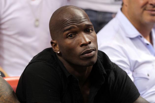 MIAMI, FL - MAY 24:  Chad 'Ochocinco' Johnson watches the Miami Heat play against the Chicago Bulls in Game Four of the Eastern Conference Finals during the 2011 NBA Playoffs on May 24, 2011 at American Airlines Arena in Miami, Florida. NOTE TO USER: User expressly acknowledges and agrees that, by downloading and or using this photograph, User is consenting to the terms and conditions of the Getty Images License Agreement.  (Photo by Mike Ehrmann/Getty Images)