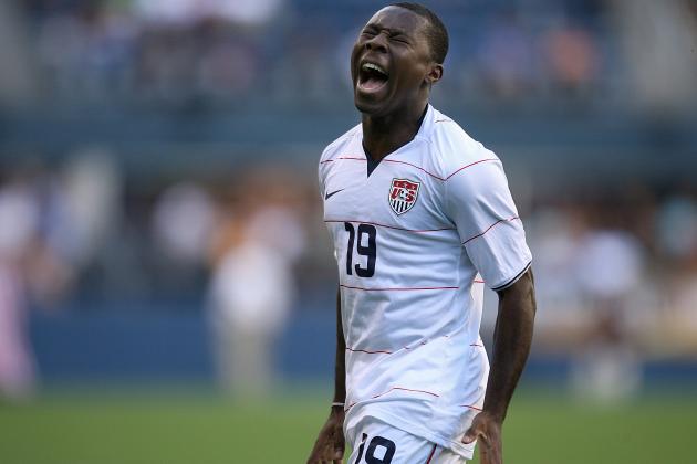SEATTLE - JULY 04: Freddy Adu #19 of USA celebrates after scoring a goal against Grenada during the 2009 CONCACAF Gold Cup game at Qwest Field in Seattle, Washington. (Photo by Otto Greule Jr/Getty Images)