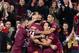 BRISBANE, AUSTRALIA - JULY 09: David Guerra of the Maroons celebrates with team mates after scoring a try during game three of the State of Origin series between the Queensland Maroons and the New South Wales Blues at Suncorp Stadium on July 9, 2014 in Brisbane, Australia. (Photo by Bradley Kanaris/Getty Images)